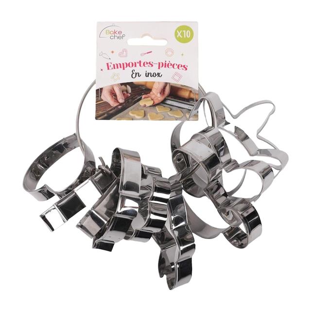 Jonas Set Of 10 Stainless Steel Bake Chef Cookie Cutters 