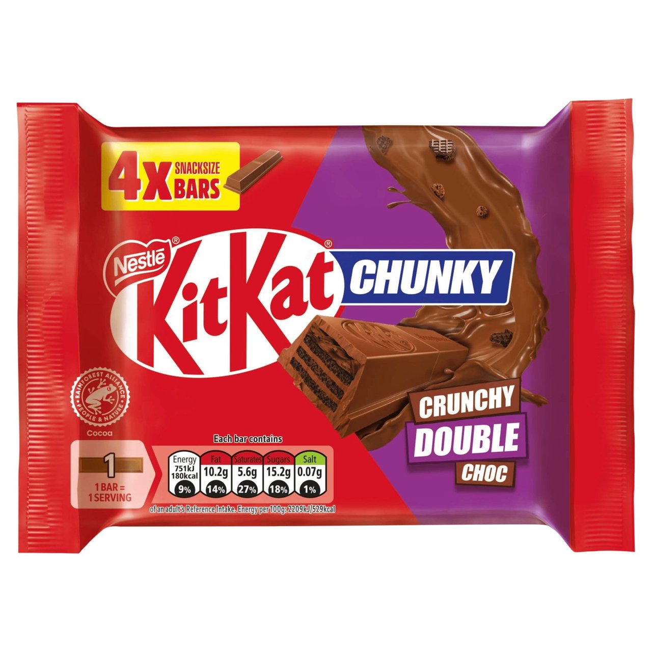 Kitkat Chunky Crunchy Double Chocolate Bar Multipack x4 136g