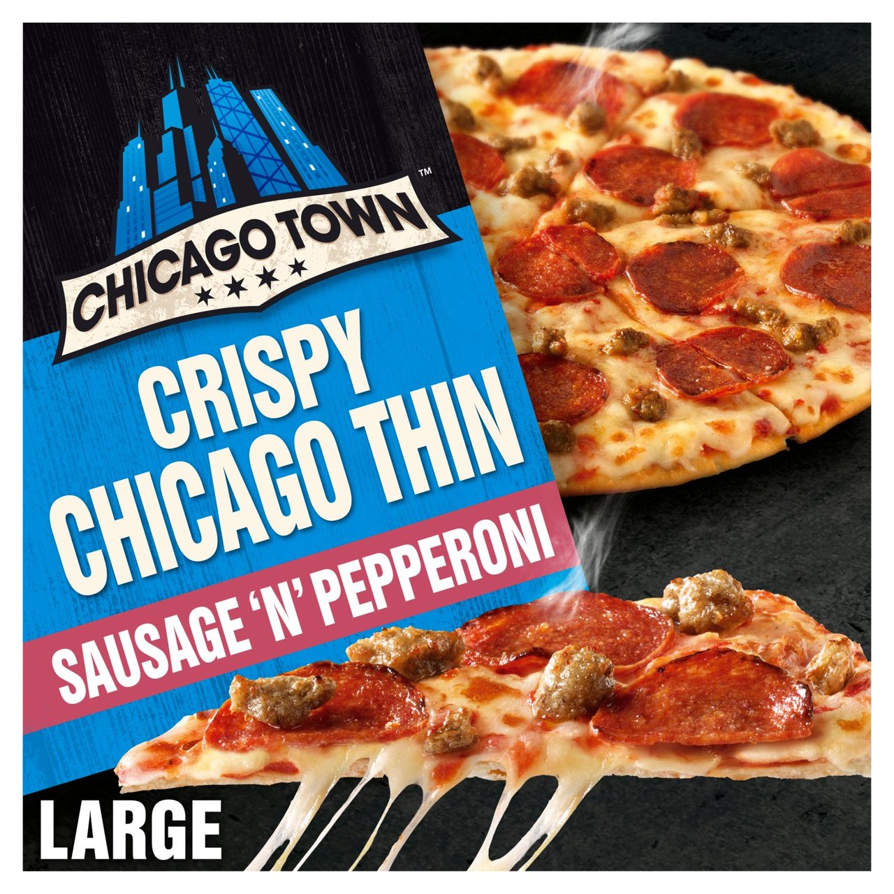 Chicago Town Crispy Chicago Thin Sausage N Pepperoni  431g