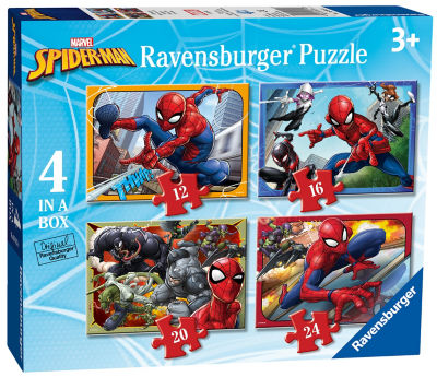 Marvel Spider-Man 4 in Box (12, 16, 20, 24pc) Jigsaw Puzzles