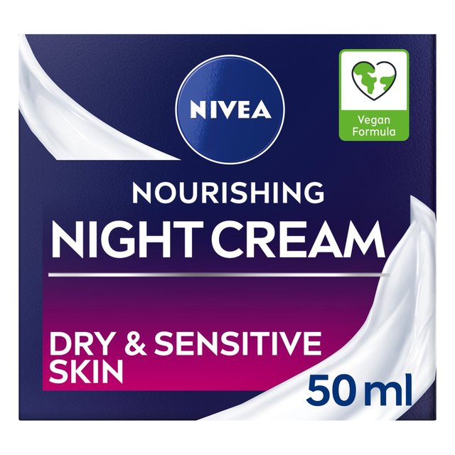 NIVEA Face Moisturiser Night Cream for Dry & Sensitive Skin 