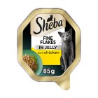 Sheba Fine Flakes Cat Food Tray with Chicken in Jelly 85g