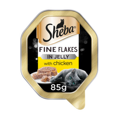 SHEBA Fine Flakes Cat Tray with Chicken in Jelly