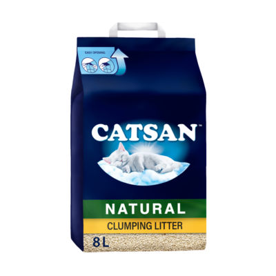 Catsan Natural 100% Biodegradable Clumping Odour Control Cat Litter 8L