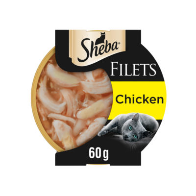 Sheba Fillets Adult Cat Food Tray with Chicken in Gravy 60g