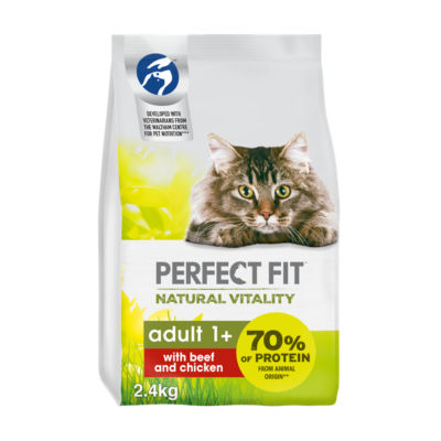 Perfect Fit Fit Natural Vitality Adult Dry Cat Food Beef & Chicken 2.4kg