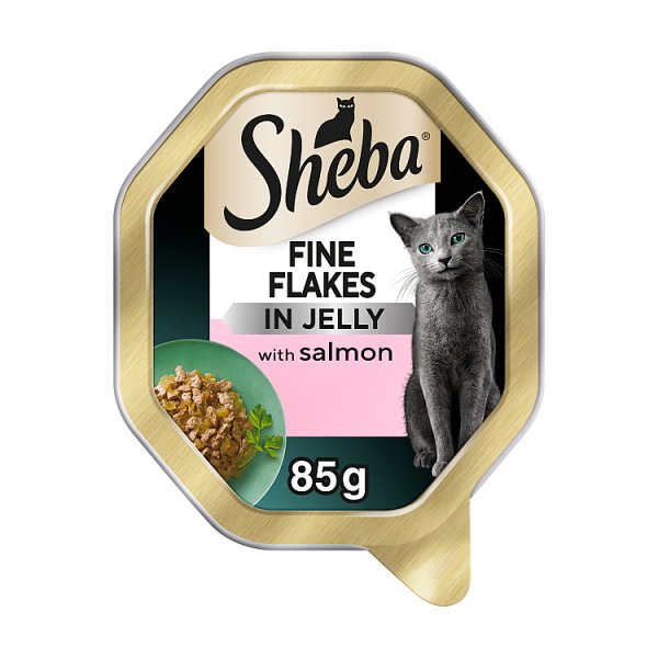 Sheba Fine Flakes Cat Tray With Salmon In Jelly  85g