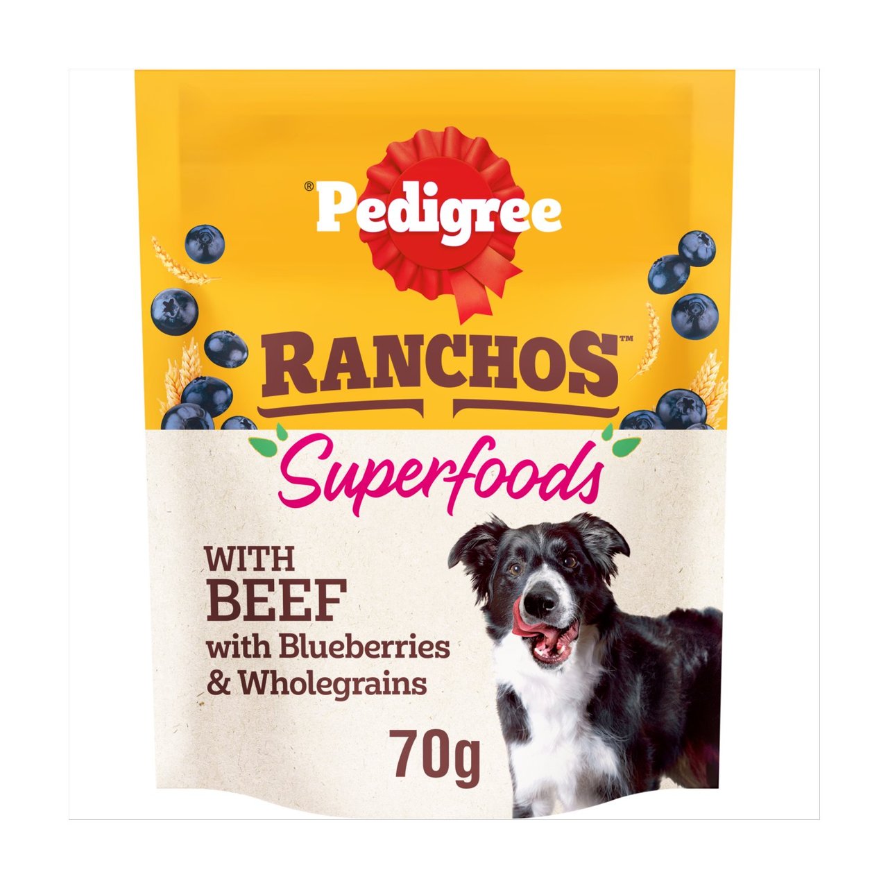 Pedigree Ranchos Superfoods Beef Dog Treat with Blueberries & Wholegrains 7 x 70g