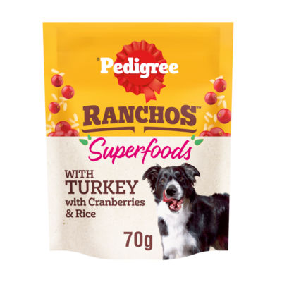 Pedigree Ranchos Superfoods Turkey Dog Treat with Cranberries & Rice 7 x 70g