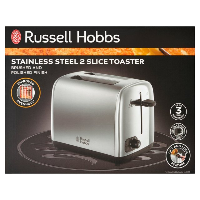 Russell Hobbs Stainless Steel 2 Slice Toaster Brushed & Polished 