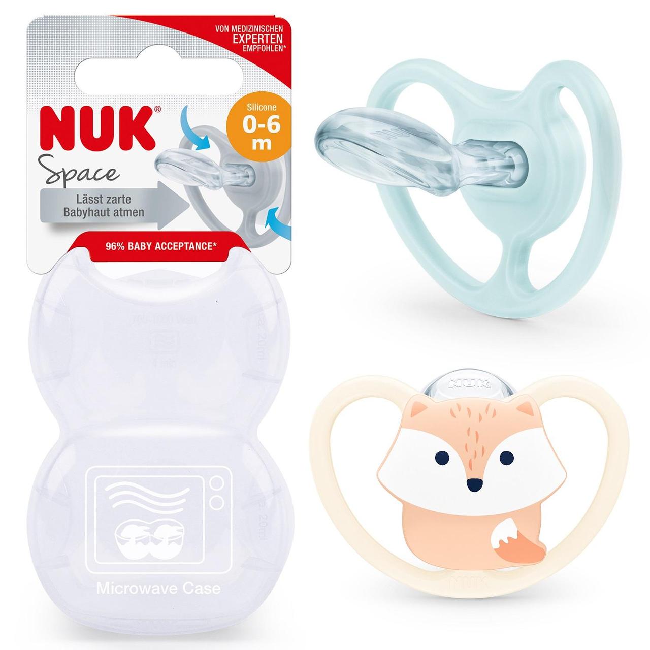 NUK Space Baby Dummy 0-6 Months Rainbow & Fox