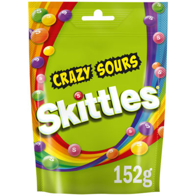 Skittles Chewy Crazy Sour Sweets Pouch Bag