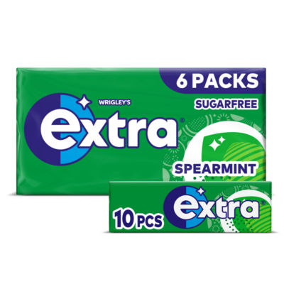 Extra Spearmint Sugarfree Chewing Gum Multipack 6x10 Pieces 6 x 10 per pack