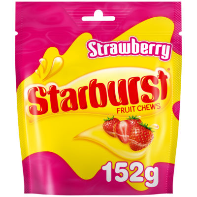 Starburst Strawberry Fruit Chews Sweets Pouch Bag