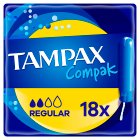 Tampax Compak Regular Tampons Applicator x18