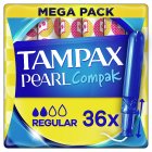 Tampax Pearl Compak Regular Tampons with Applicator x36