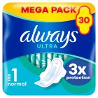 Always Ultra Sanitary Towels Normal with Wings, Size 1 x30