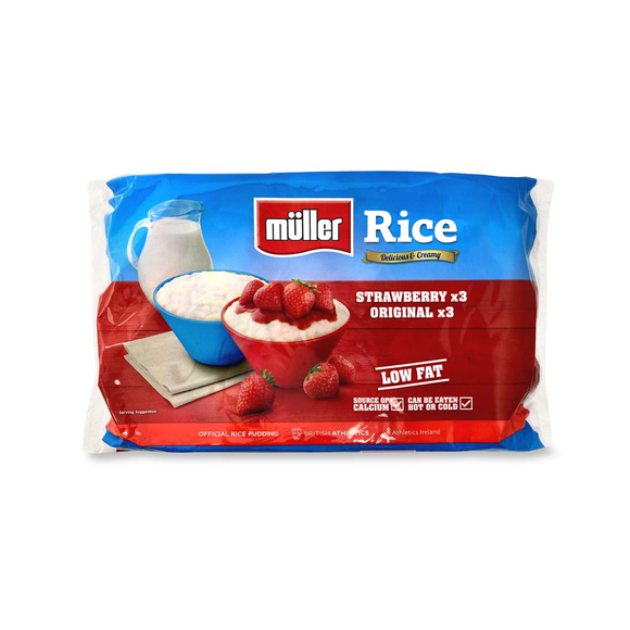 Muller Rice Strawberry & Original Low Fat Pudding Desserts 6x180g