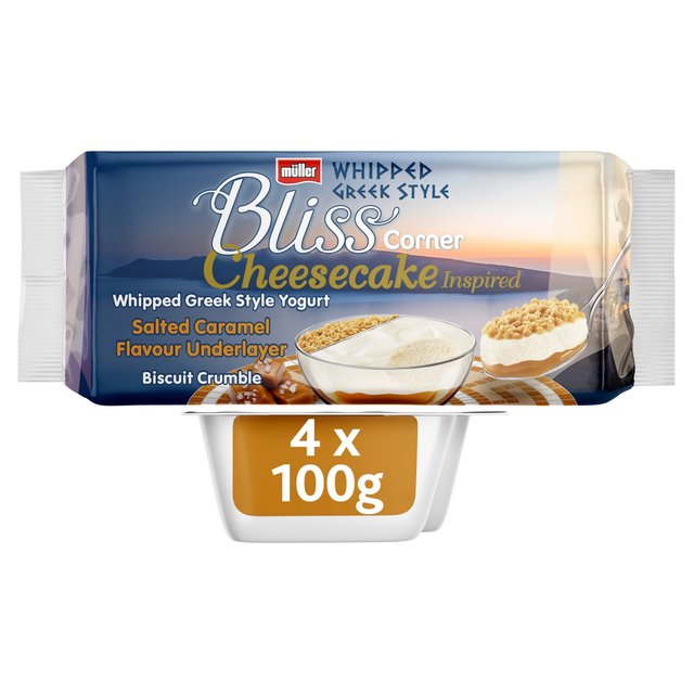 Muller Corner Bliss Cheesecake Inspired Whipped Greek Style Salted Caramel Yogurt