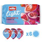 Müller Light Red Fruits Fat Free Yogurts 6x140g