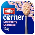 Müller Corner Strawberry Yogurt With White Chocolate Shortcake Balls 124g