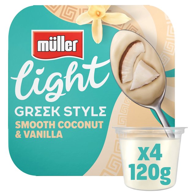 Muller Light Greek Style Coconut with Vanilla Yogurt 4 per pack