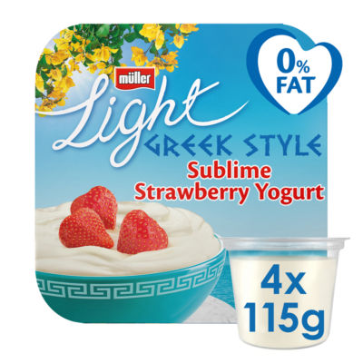 Muller Light Greek Style Strawberry Yogurt 4 x 115g