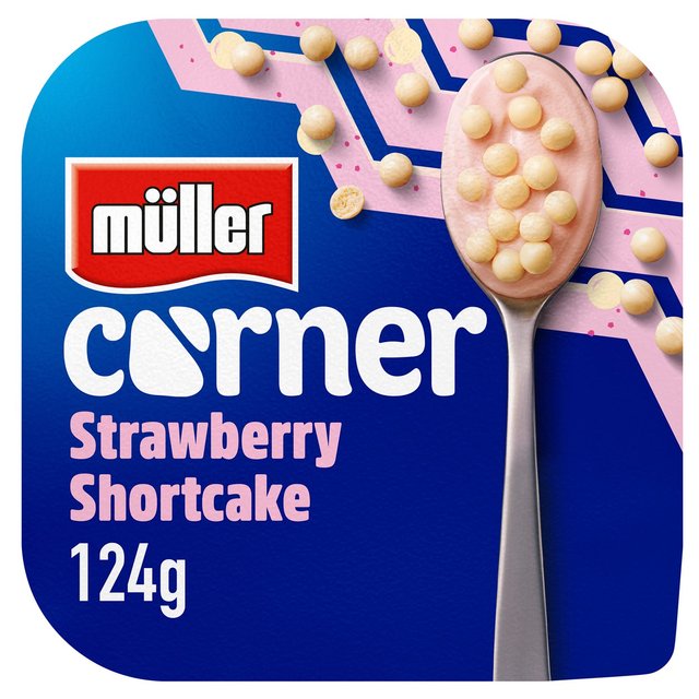 Muller Corner Strawberry Yogurt with White Chocolate Shortcake Balls