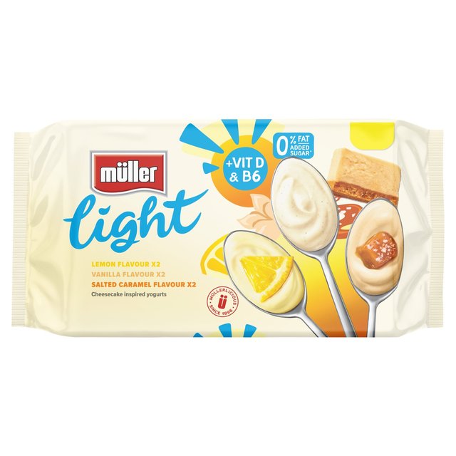 Muller Light Lemon, Vanilla & Salted Caramel Yogurt 6 x 140g