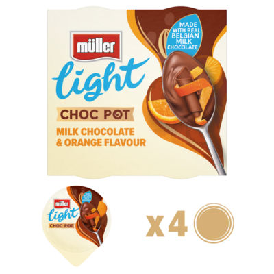 Muller Light Choc Pot Orange Chocolate Dessert 4x80g