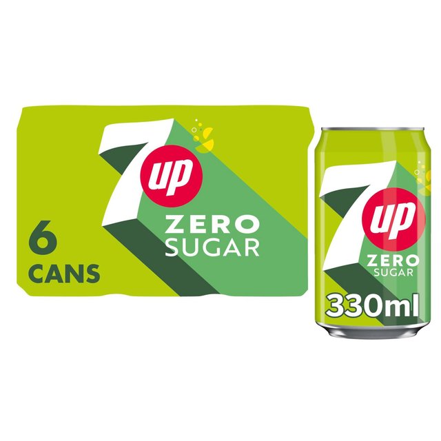 7UP Zero Sugar Lemon & Lime Cans 6 x 330ml