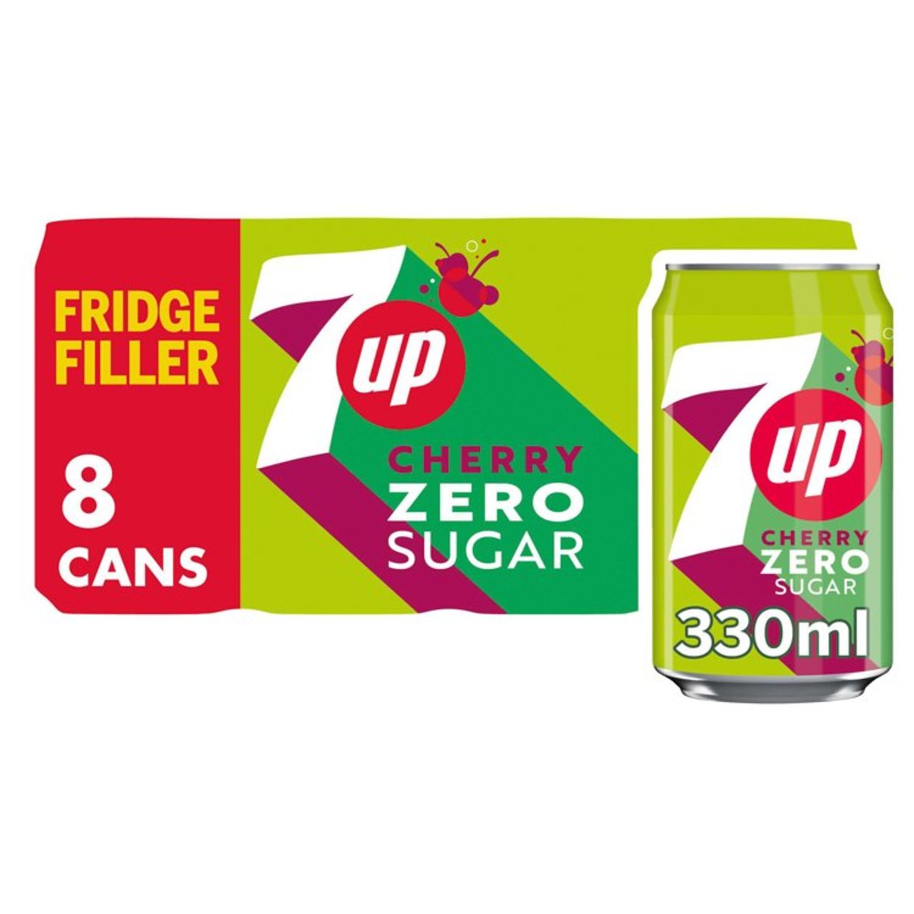 7UP Zero Sugar Cherry Cans  8 x 330ml