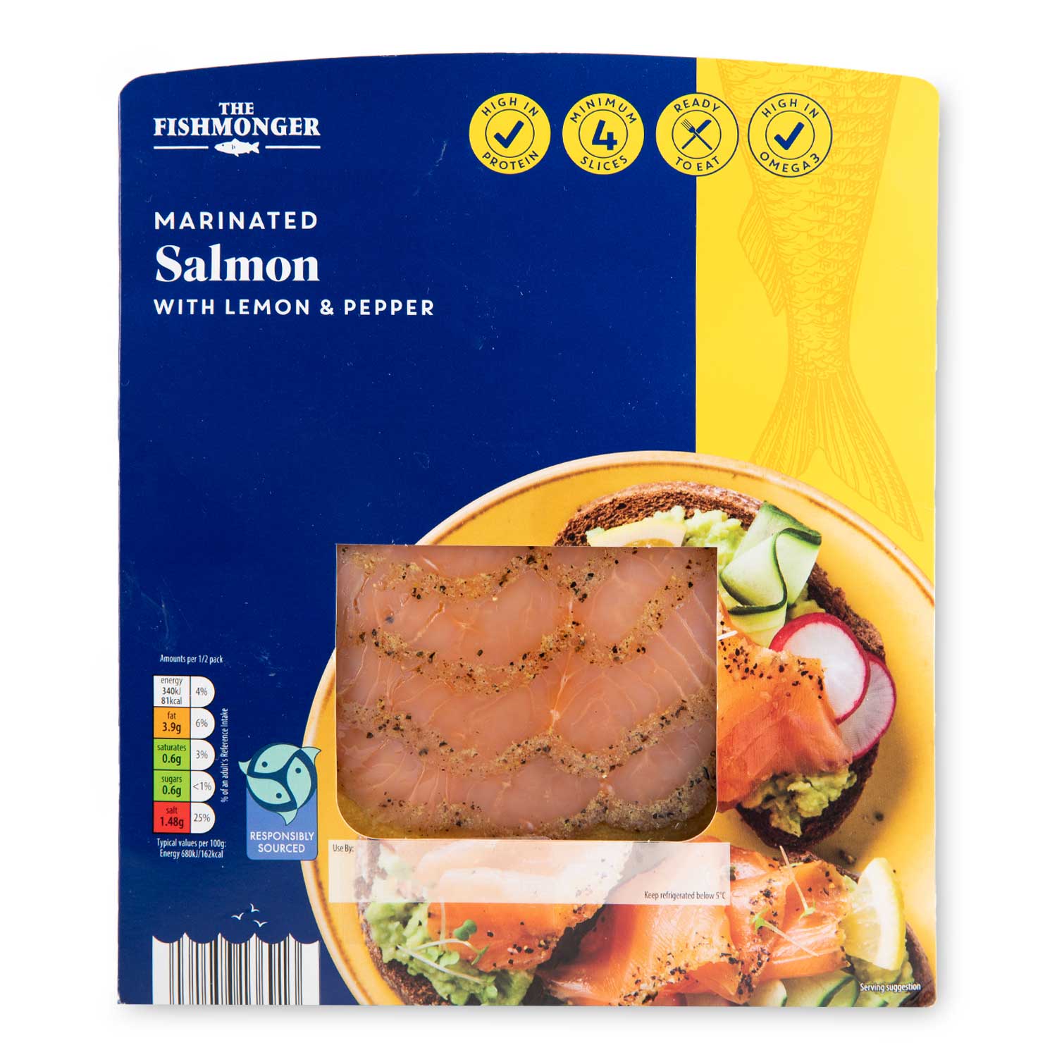 The Fishmonger Salmon With A Lemon & Pepper Marinade 100g