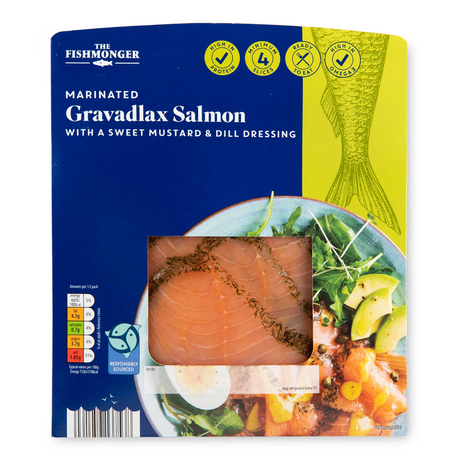 The Fishmonger Marinated Gravadlax Salmon 120g