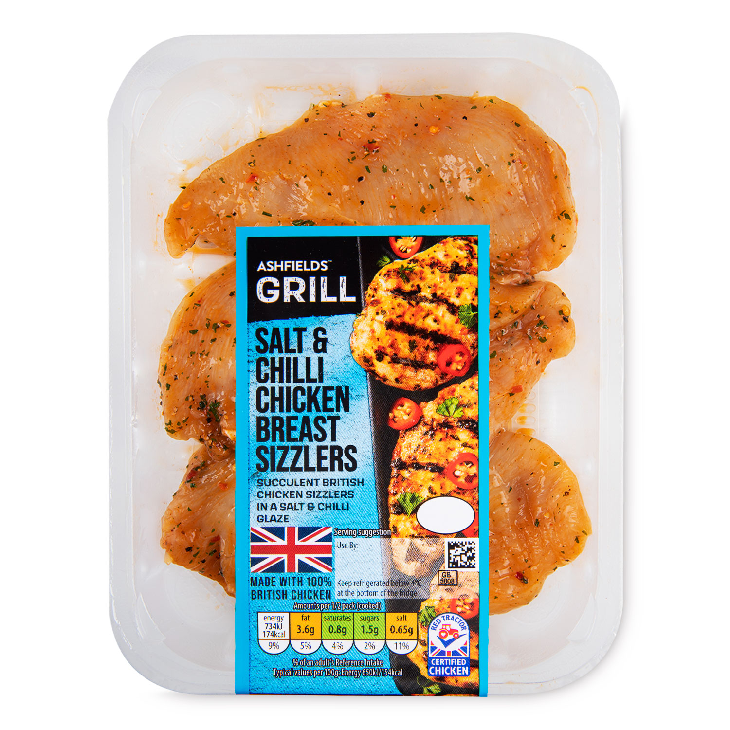 Ashfields Salt & Chilli Chicken Breast Sizzlers 350g