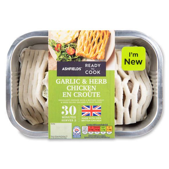 Ashfields Ready To Cook Garlic & Herb Chicken En Croûte 406g