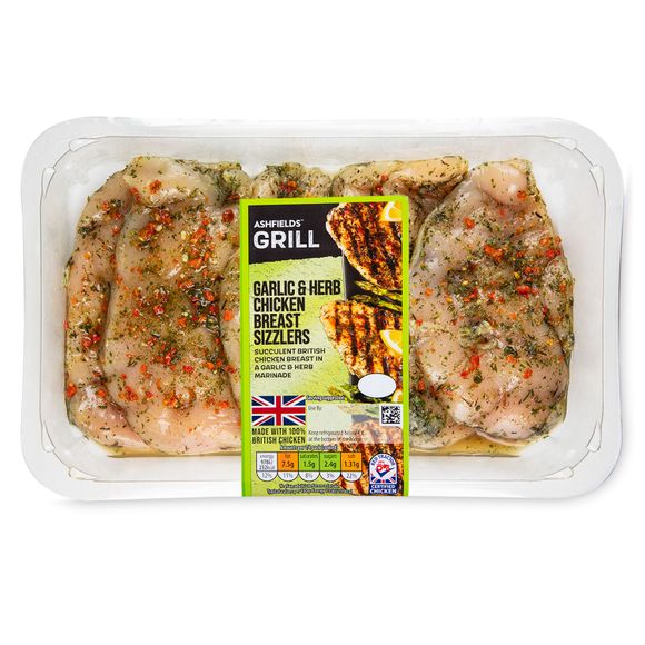 Ashfields Grill Garlic & Herb Chicken Breast Sizzlers 600g