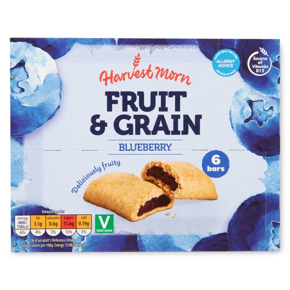 Harvest Morn Fruit & Grain Blueberry Cereal Bars 6x37g