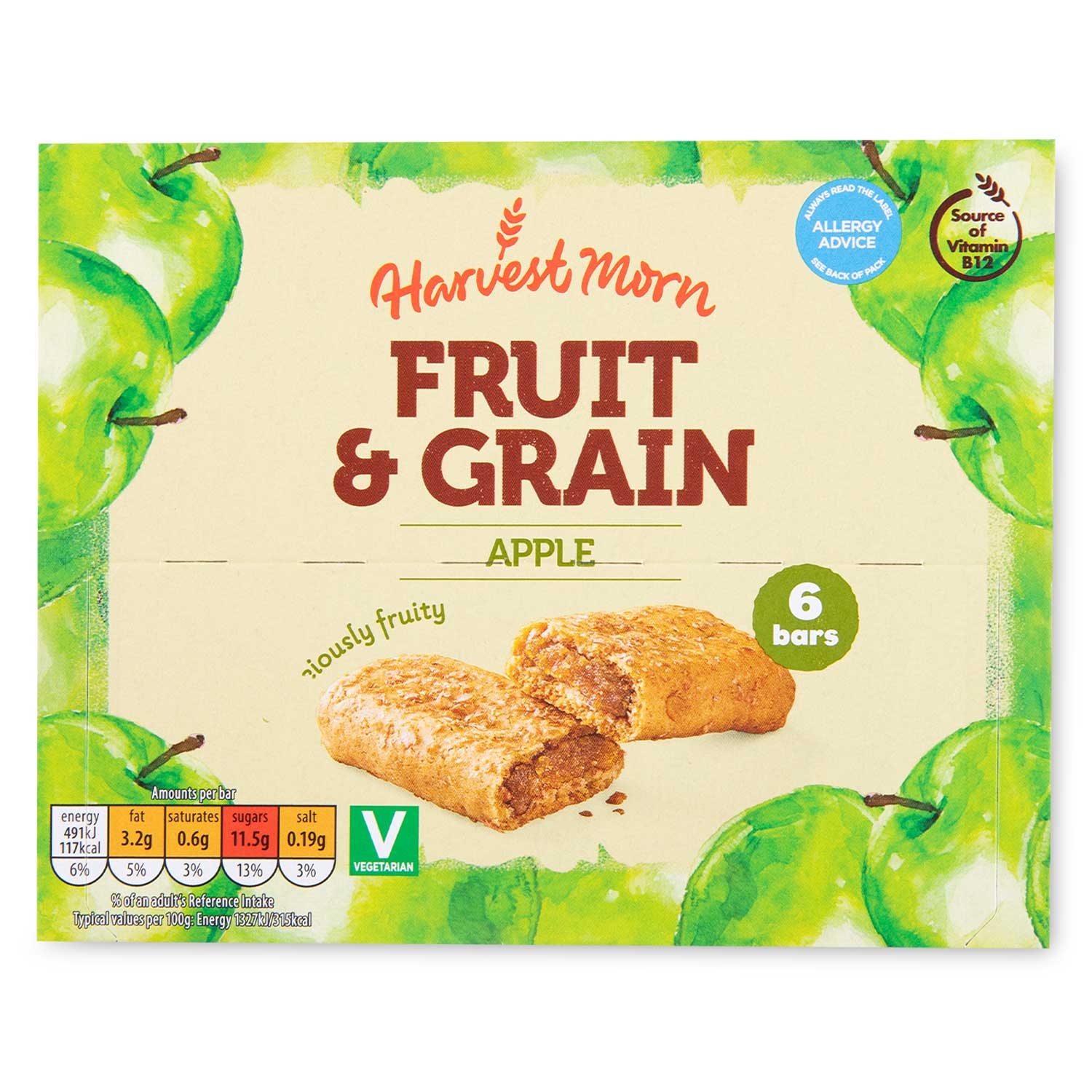 Harvest Morn Fruit & Grain Apple Cereal Bars 6x37g