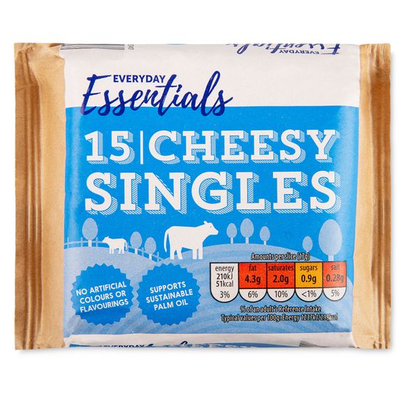 Everyday Essentials Cheesy Singles 255g/15 Pack