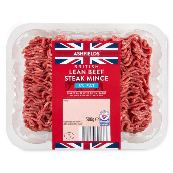 Ashfields 100% British 5% Fat Lean Beef Mince 500g