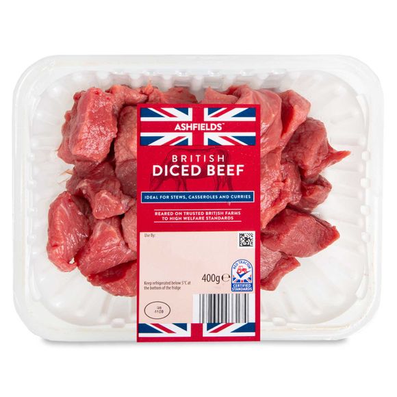 Ashfields British Diced Beef 400g