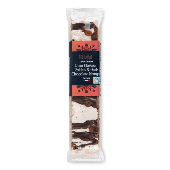 Specially Selected Traditional Rum Flavour, Raisins & Dark Chocolate Nougat 100g