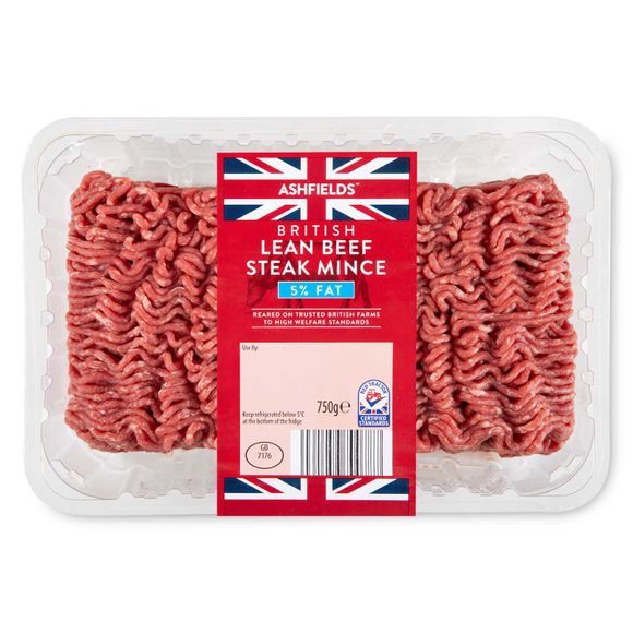 Ashfields British Lean Beef Steak Mince 5% Fat 750g