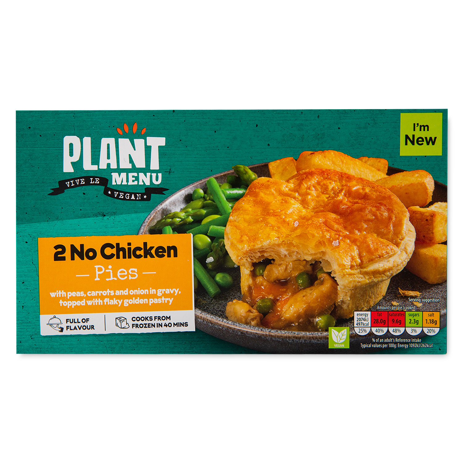 Plant Menu No Chicken Pies 2x200g