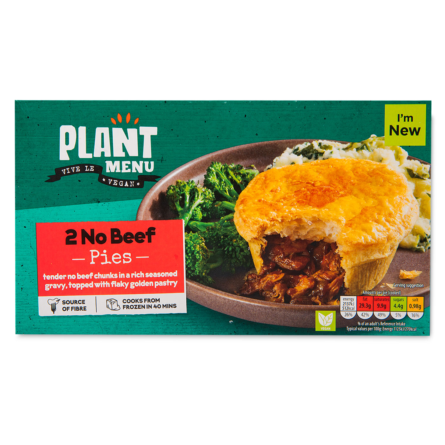 Plant Menu No Beef Pies 2x200g