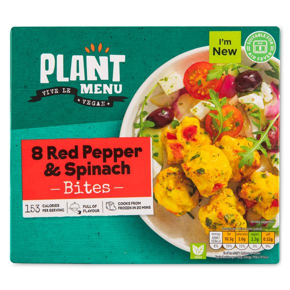 Plant Menu Red Pepper & Spinach Bites 160g/8 Pack