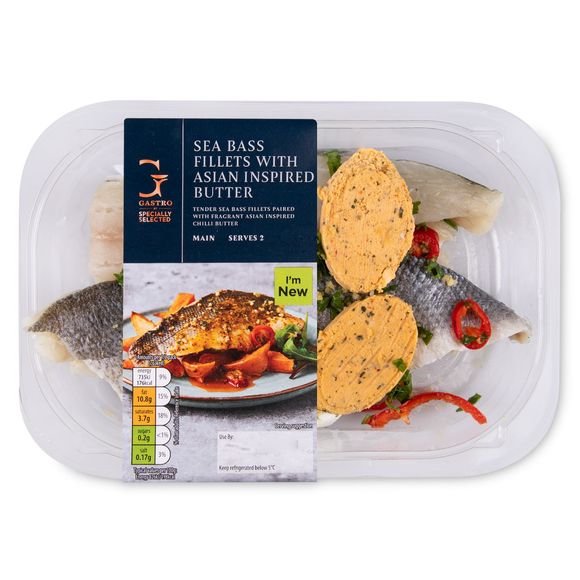 Specially Selected Sea Bass Fillets With Asian Inspired Butter 215g