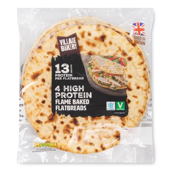 Village Bakery High Protein Flame Baked Flatbreads 320g/4 Pack