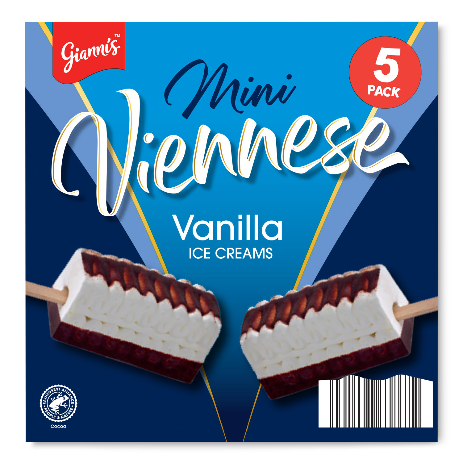 Gianni's Mini Viennese Vanilla Ice Creams 5x57ml